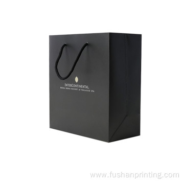 Customized Black Color Cosmetic Packaging Paper Bag